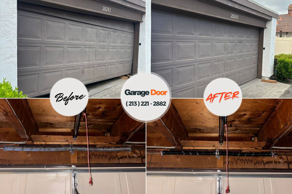 Before and after: garage door repair Jefferson Heights, NY